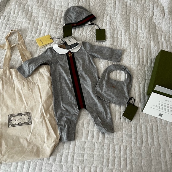 Gucci Matching Sets Gucci Baby Onesie Bib And Hat 36 Month Poshmark